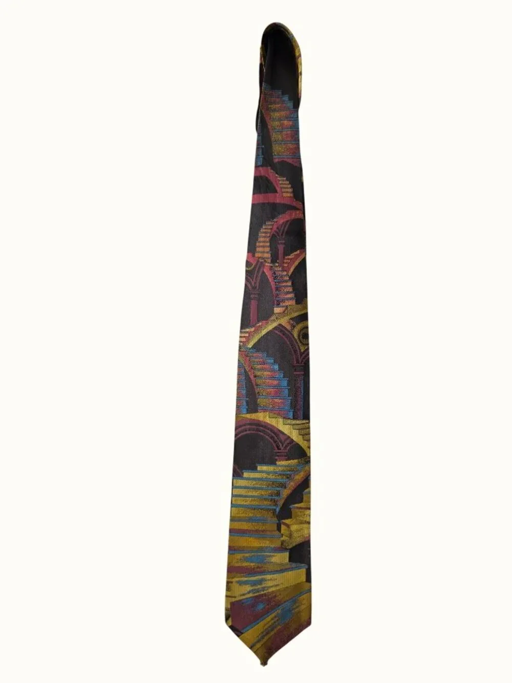 Alpi Silk Tie Metallic Abstract Geometric Necktie Multicolor Black 3.75